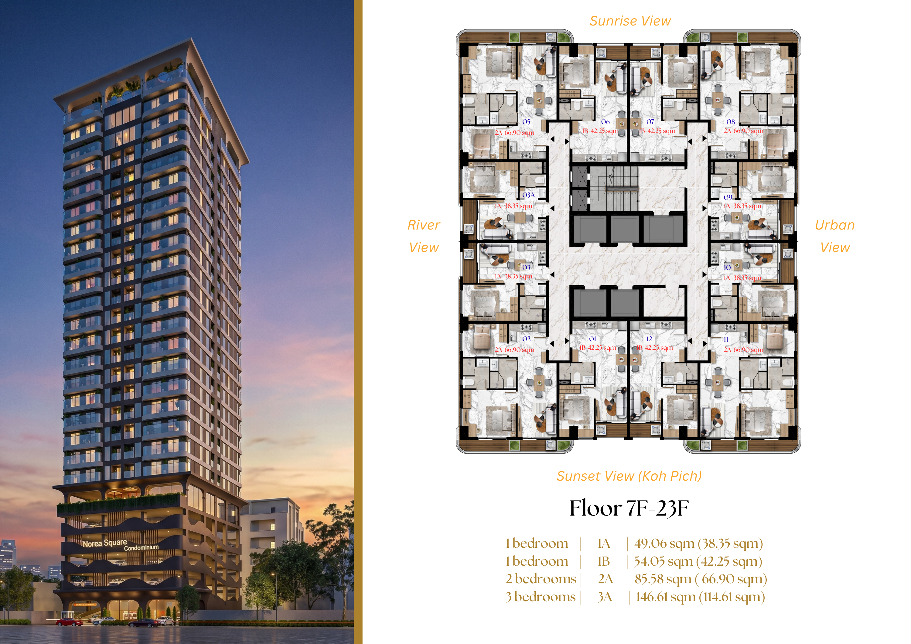 1-Bedroom River View Condo for Sale at Norea Square | Koh Norea, view 5