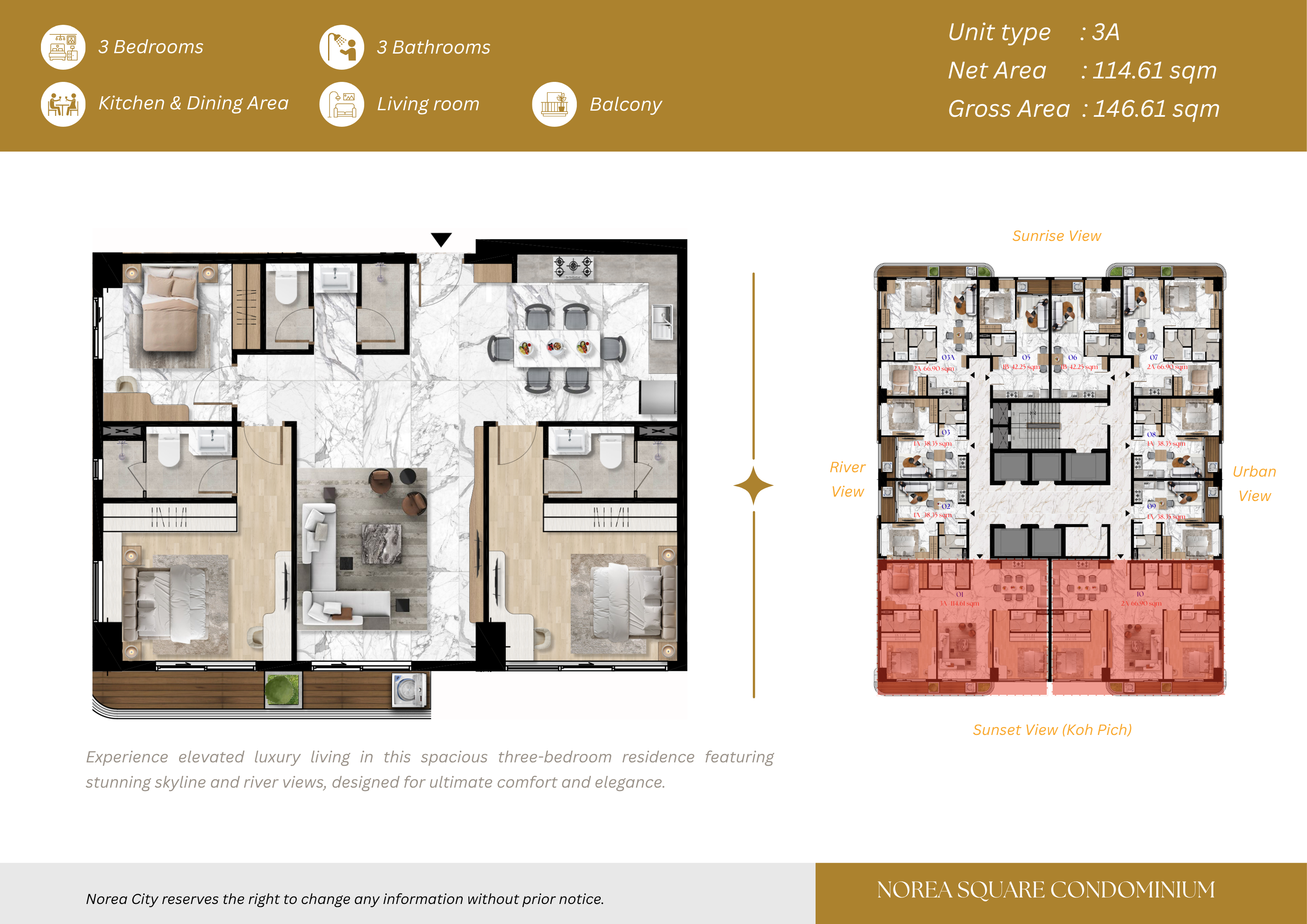 3-Bedroom Condo for Sale at Norea Square | Koh Norea, view 3