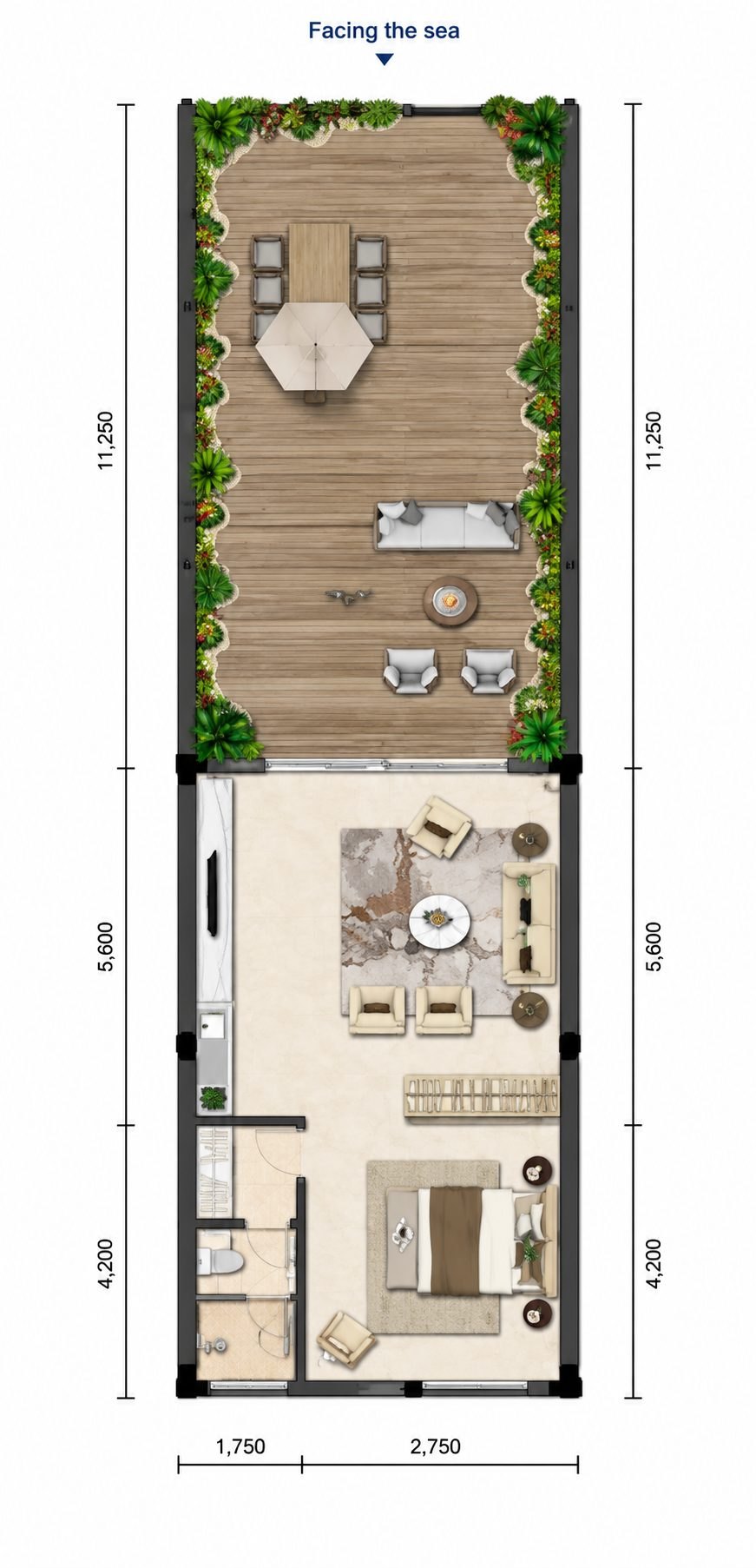 Ocean View King Room Villa in Koh Rong Sanloem, view 2