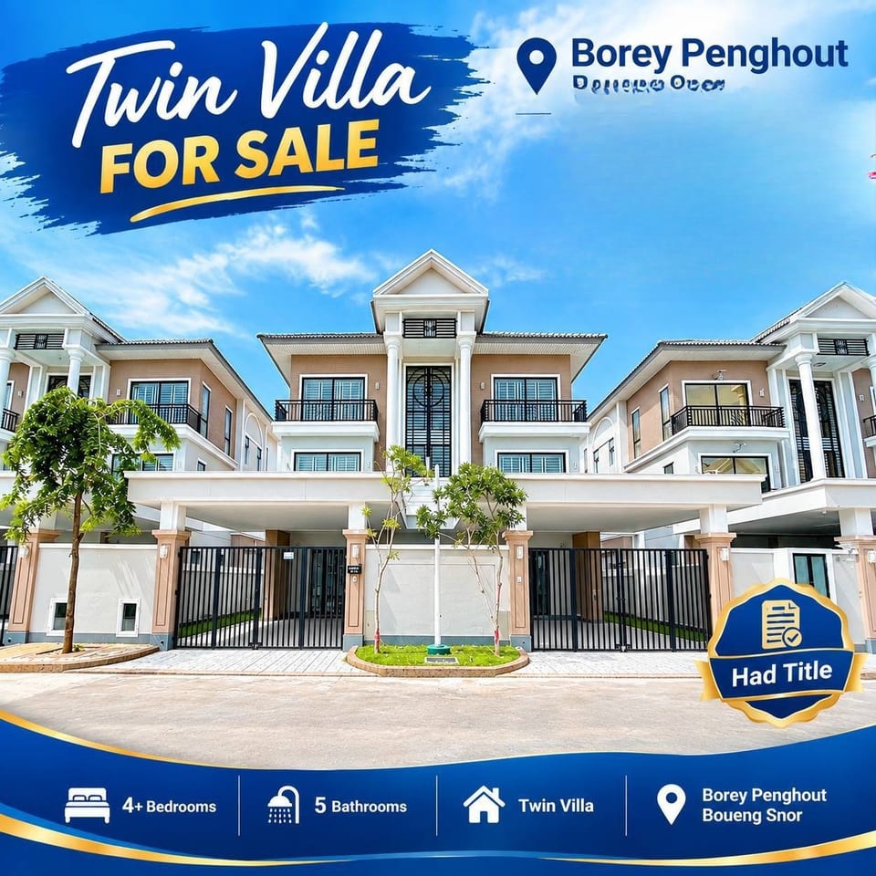 Move-In Ready Twin Villa, Hard Title, Boeung Snor, Chbar Ampov, Phnom Penh